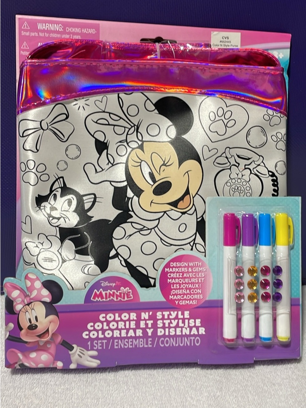 Disney Minnie Color N' Style Set - Pink, Purple, Blue, Yellow